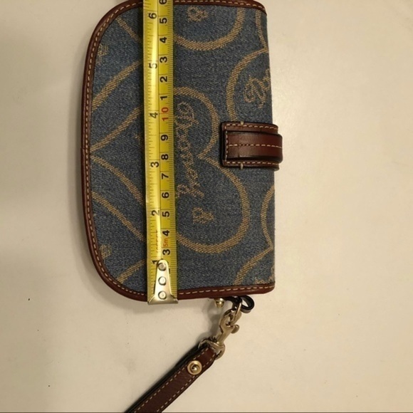 DOONEY & bourke denim leather wristlet clutch bag
